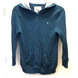 American Eagle Hooded Knit Sweater